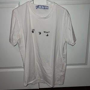Off white white blue dripping arrows shirt